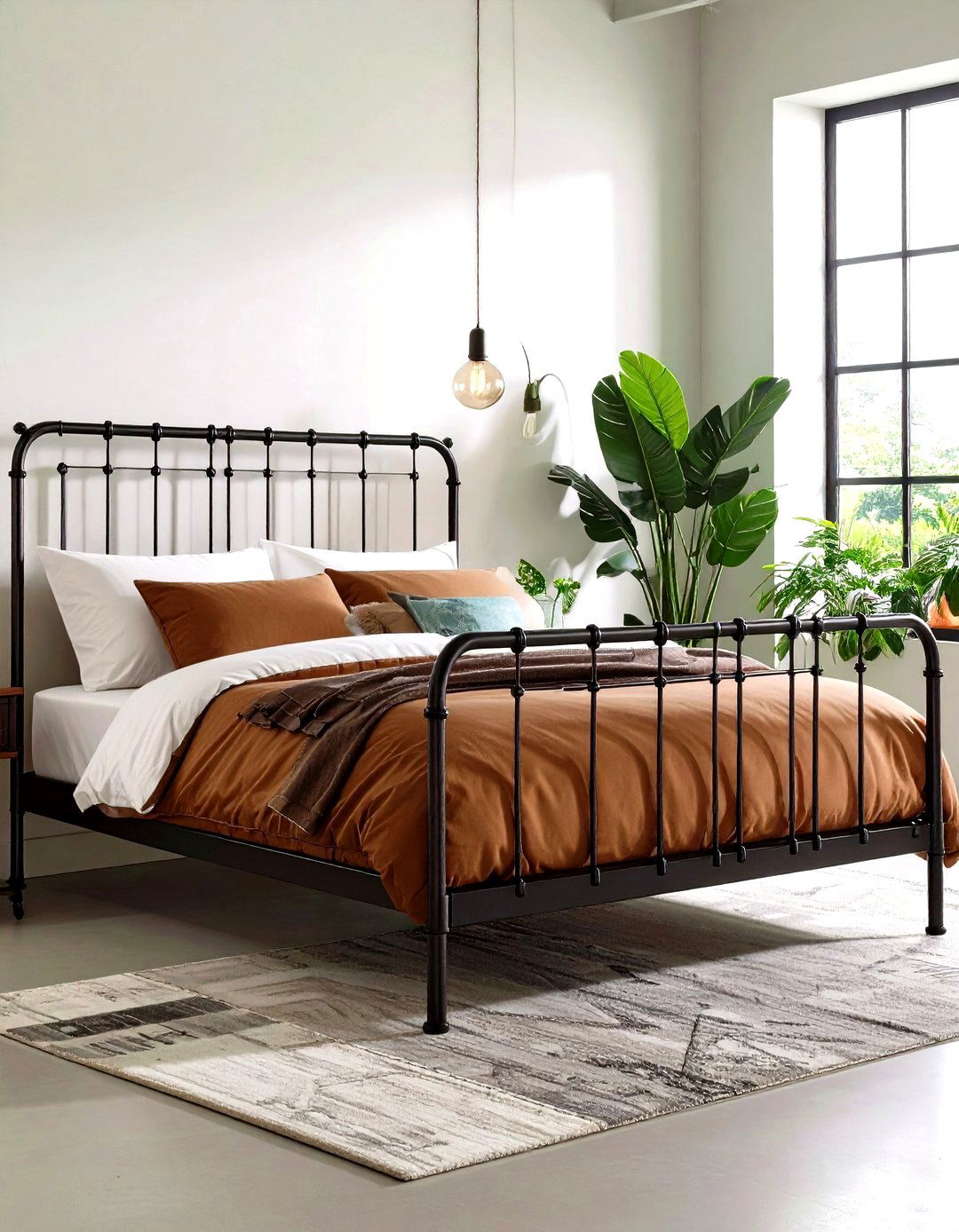 Industrial Metal Bed Frames - 24 Dark Boho Bedroom Ideas