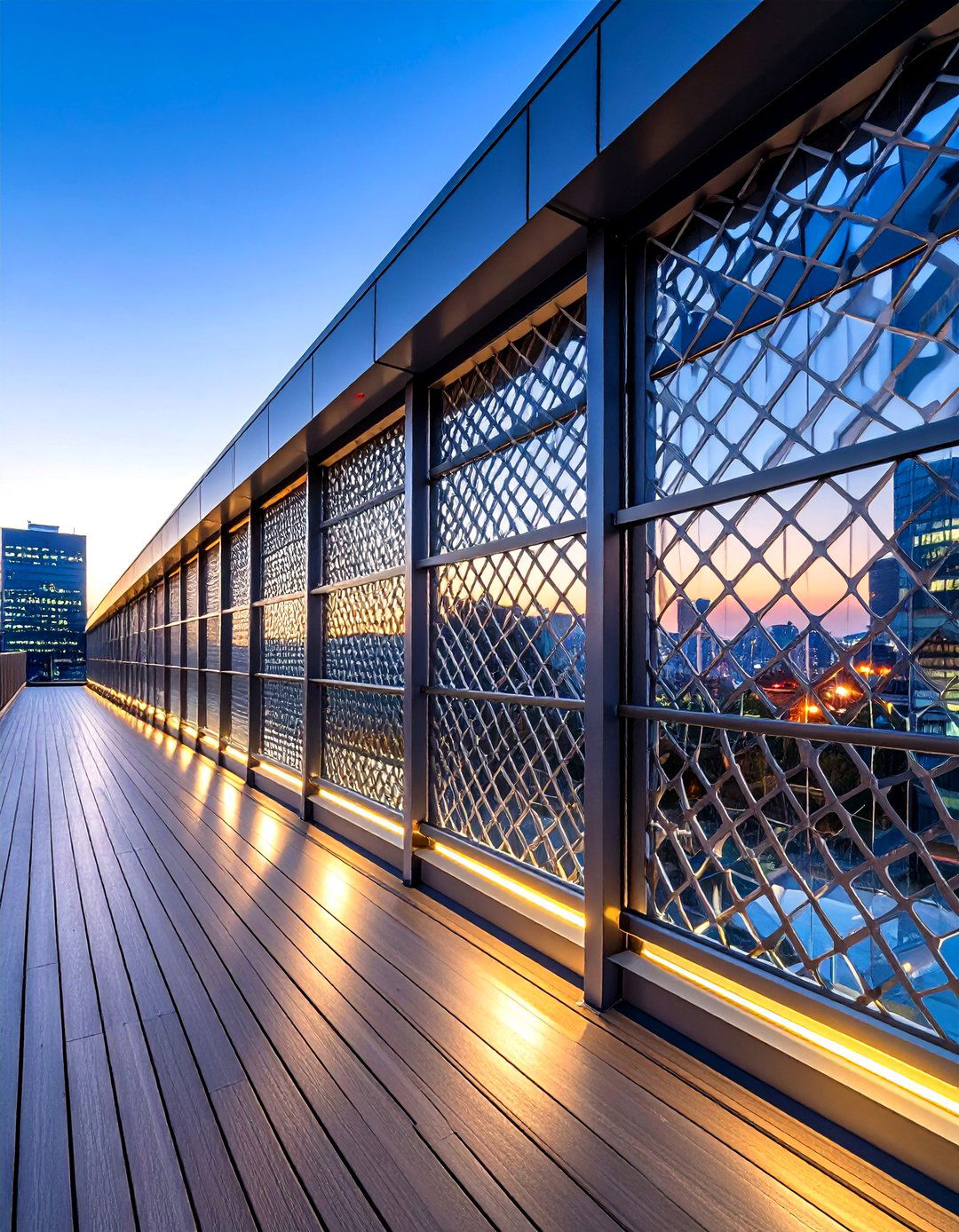 Industrial Metal Mesh Lattice Design - 24 Deck Lattice Ideas