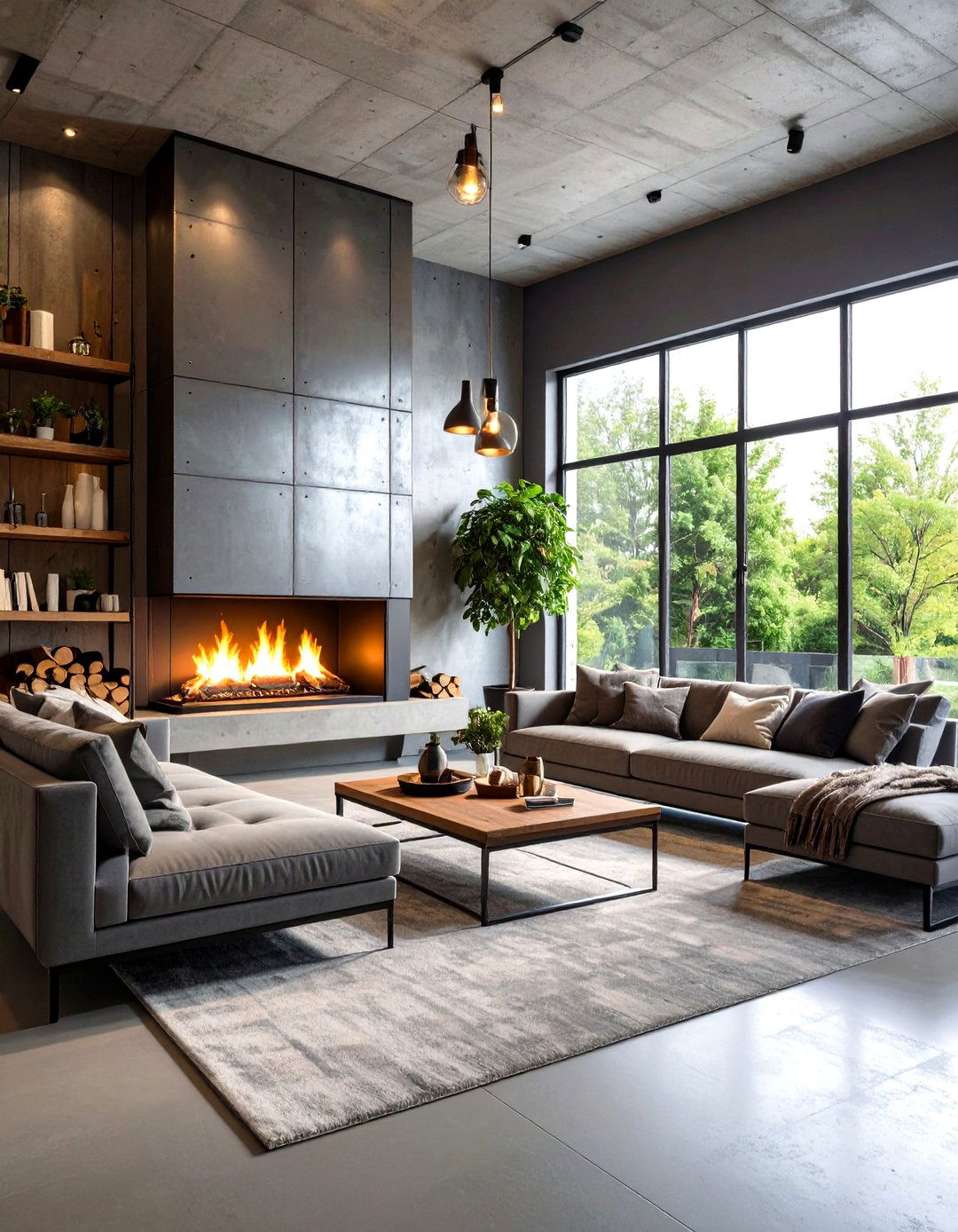 Industrial Metal Panel Accent System - 24 Off-center Fireplace Ideas