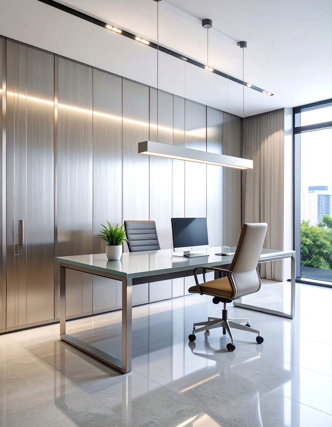 Industrial Metal Panel Office Walls - 24 Office Accent Wall Ideas