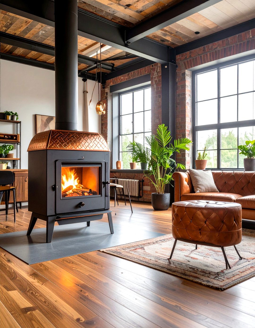 Industrial Metal Panel Treatment - 24 Wood Stove Surround Ideas