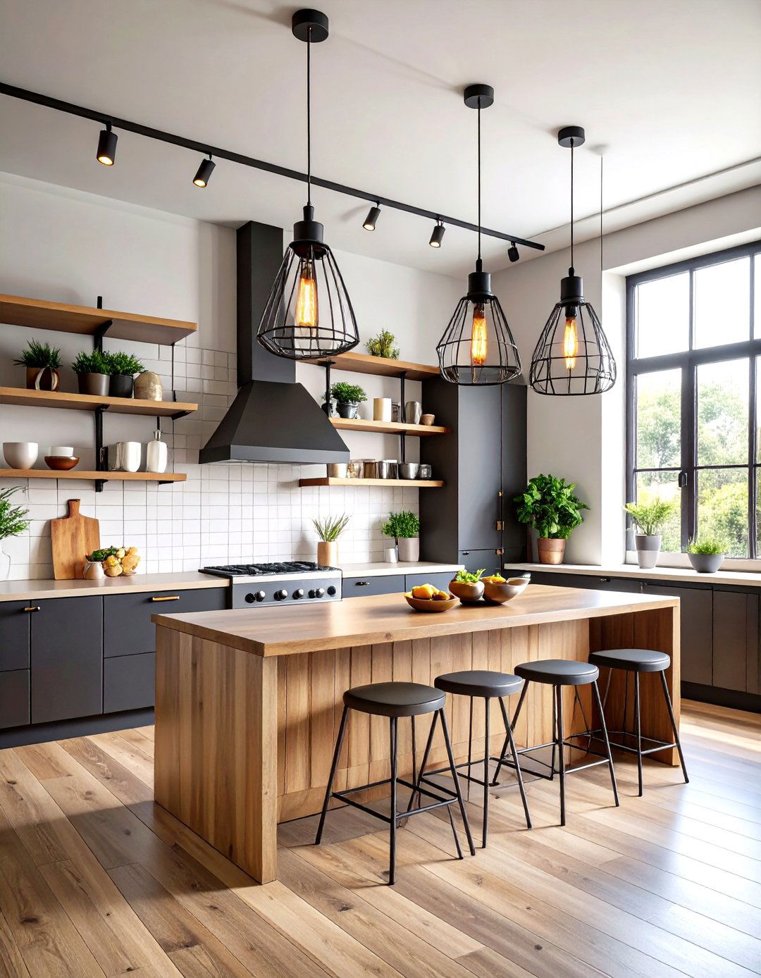 Industrial Metal Pendant Fixtures - 24 Kitchen Island Lighting Ideas