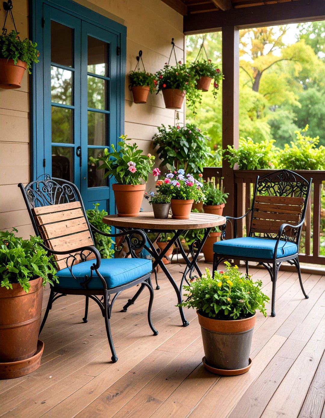 Industrial Metal Touch Accents - 24 Rustic Front Porch Ideas