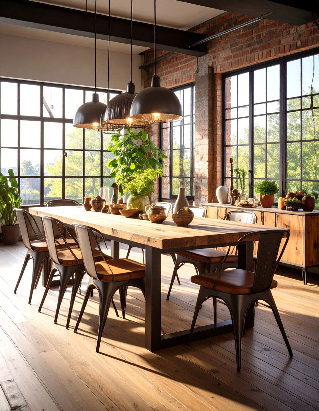 Industrial Metal and Wood Combination - 24 Dining Room Wall Paneling Ideas