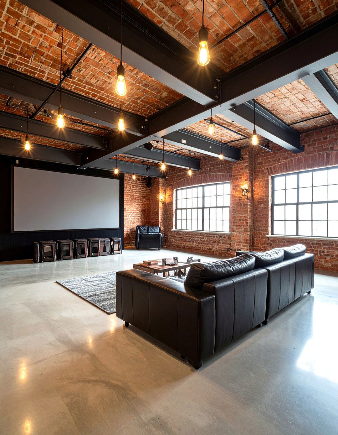 Industrial Modern Home Theater - 24 Basement Home Theater Ideas