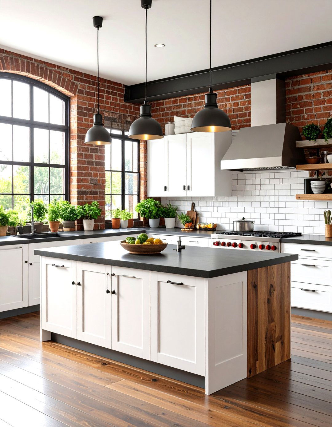 Industrial Modern Kitchen Elements - 24 Kitchen With White Cabinets and Black Countertops Ideas