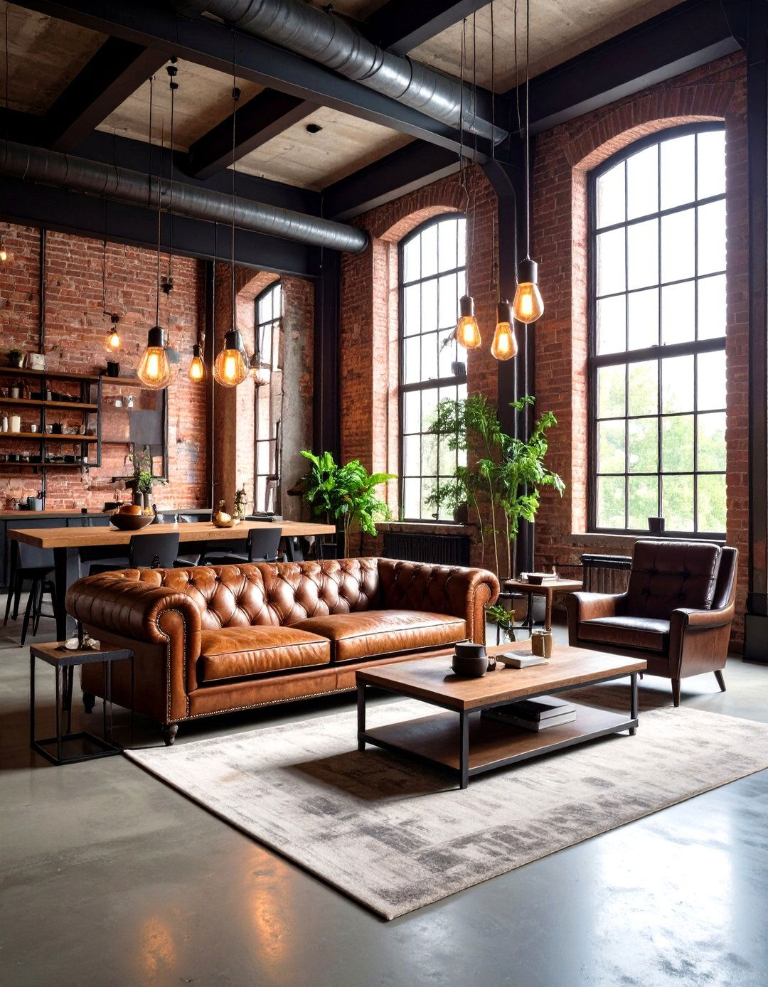 Industrial Modern Parlor Room with Exposed Elements - 24 Parlor Room Ideas