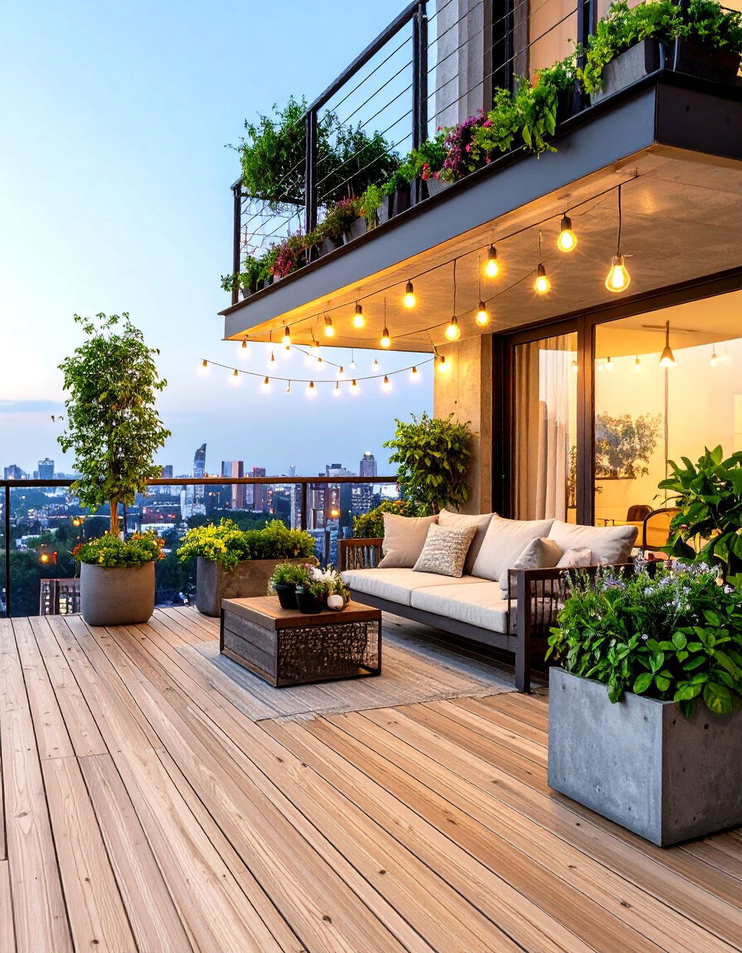 Industrial Modern Penthouse balcony with Steel Accents - 24 Penthouse Balcony Ideas