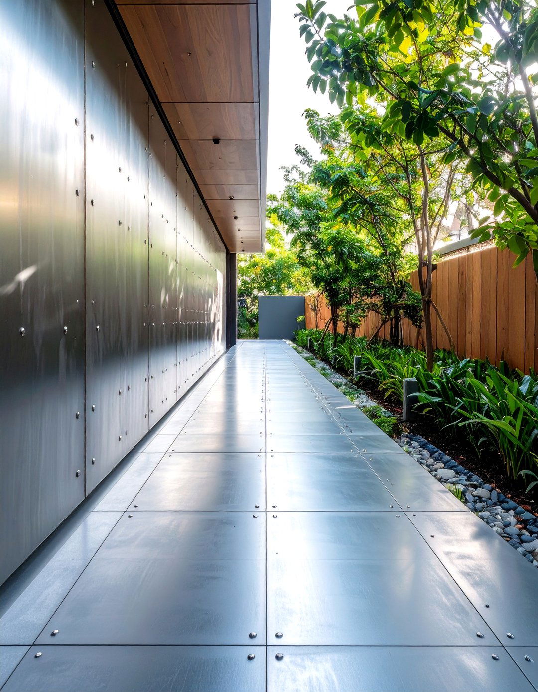 Industrial Modern Steel - 24 Concrete Walkway Painting Ideas