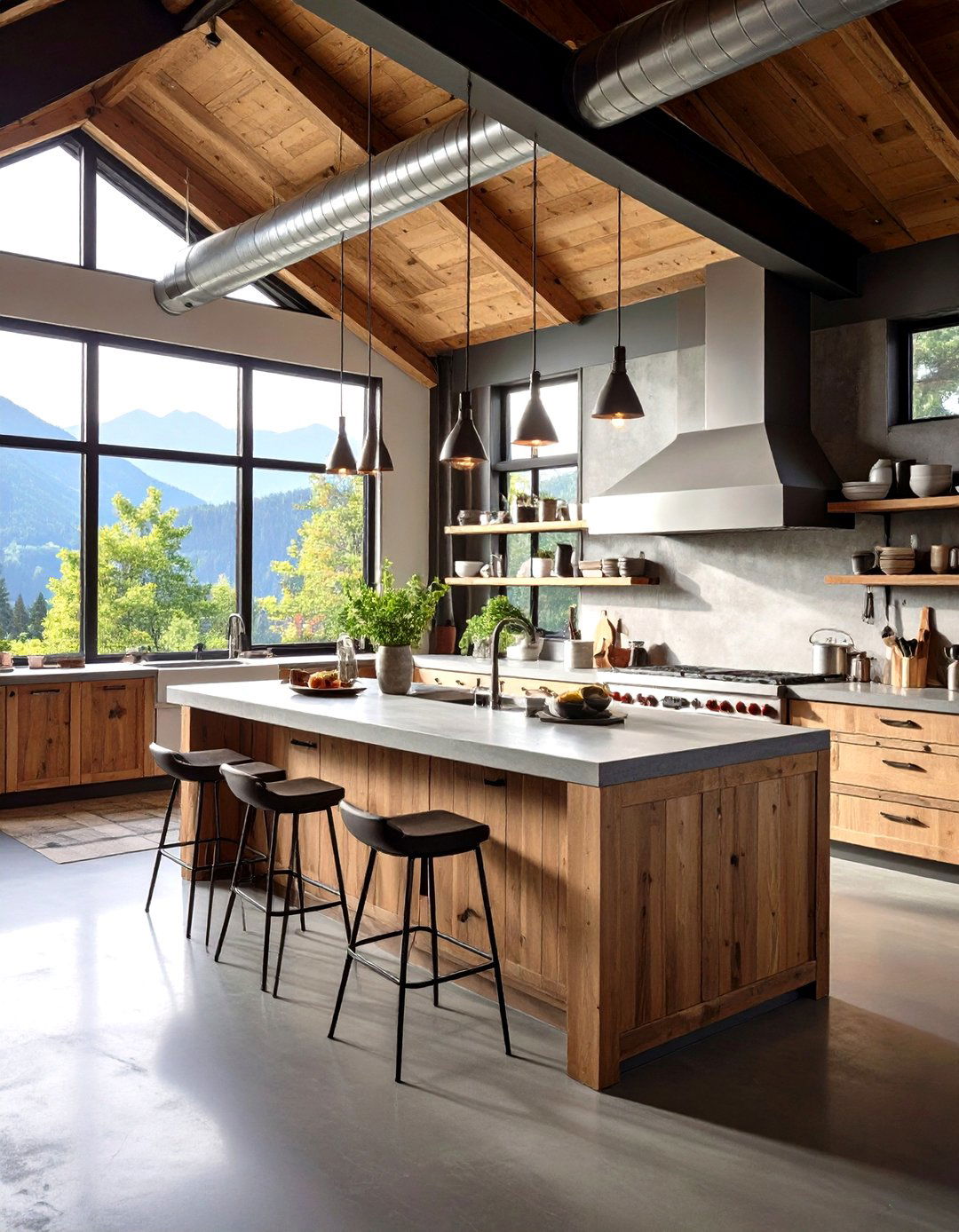 Industrial Mountain Kitchen - 24 Mountain House Kitchen Ideas