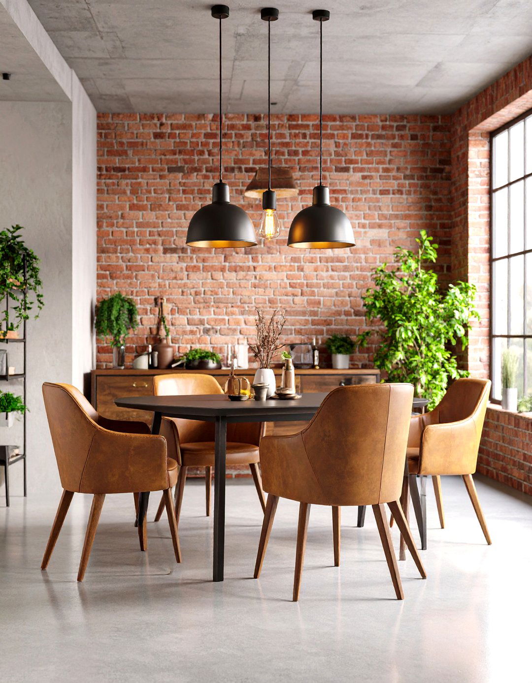 Industrial Neutral Dining Area - 24 Neutral Dining Room Ideas