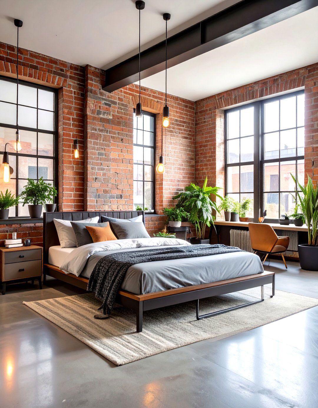 Industrial Neutral Loft Bedroom - 24 Neutral Bedroom Ideas