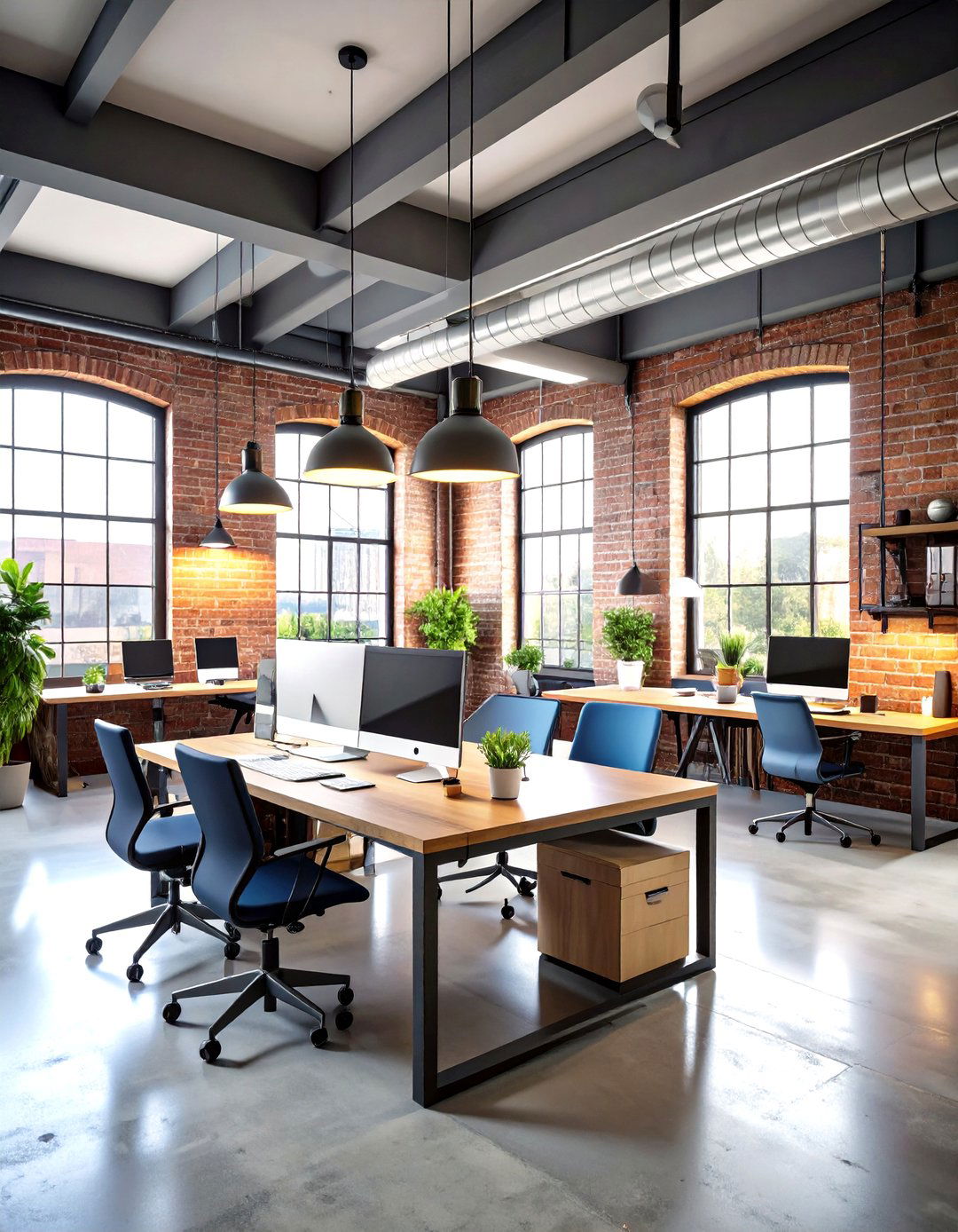 Industrial Office Brick Wallpaper - 24 Office Wallpaper Ideas