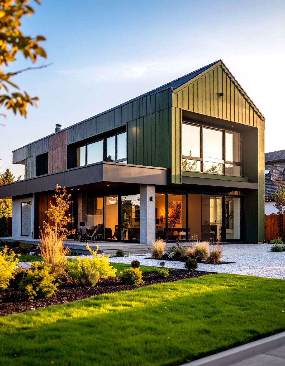 Industrial Olive Green Exterior - 24 Olive Green House Exterior Ideas