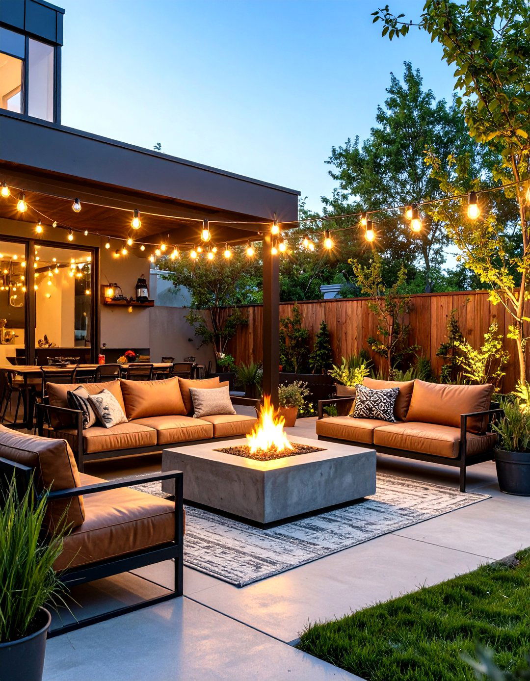 Industrial Outdoor Living Room with Metal Framework - 24 Outdoor Living Room Ideas