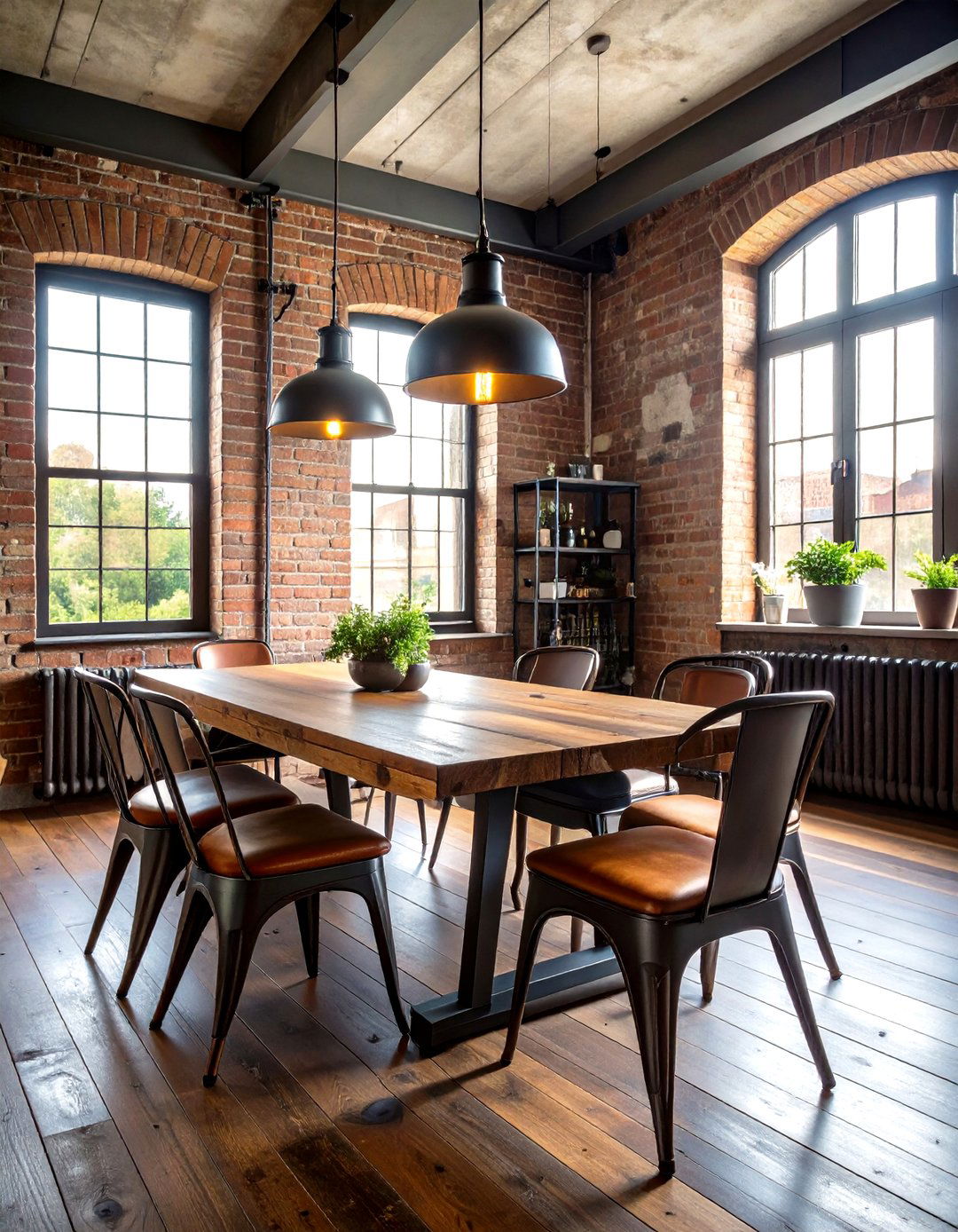 Industrial Parisian Loft Style Dining - 24 Parisian Dining Room Ideas