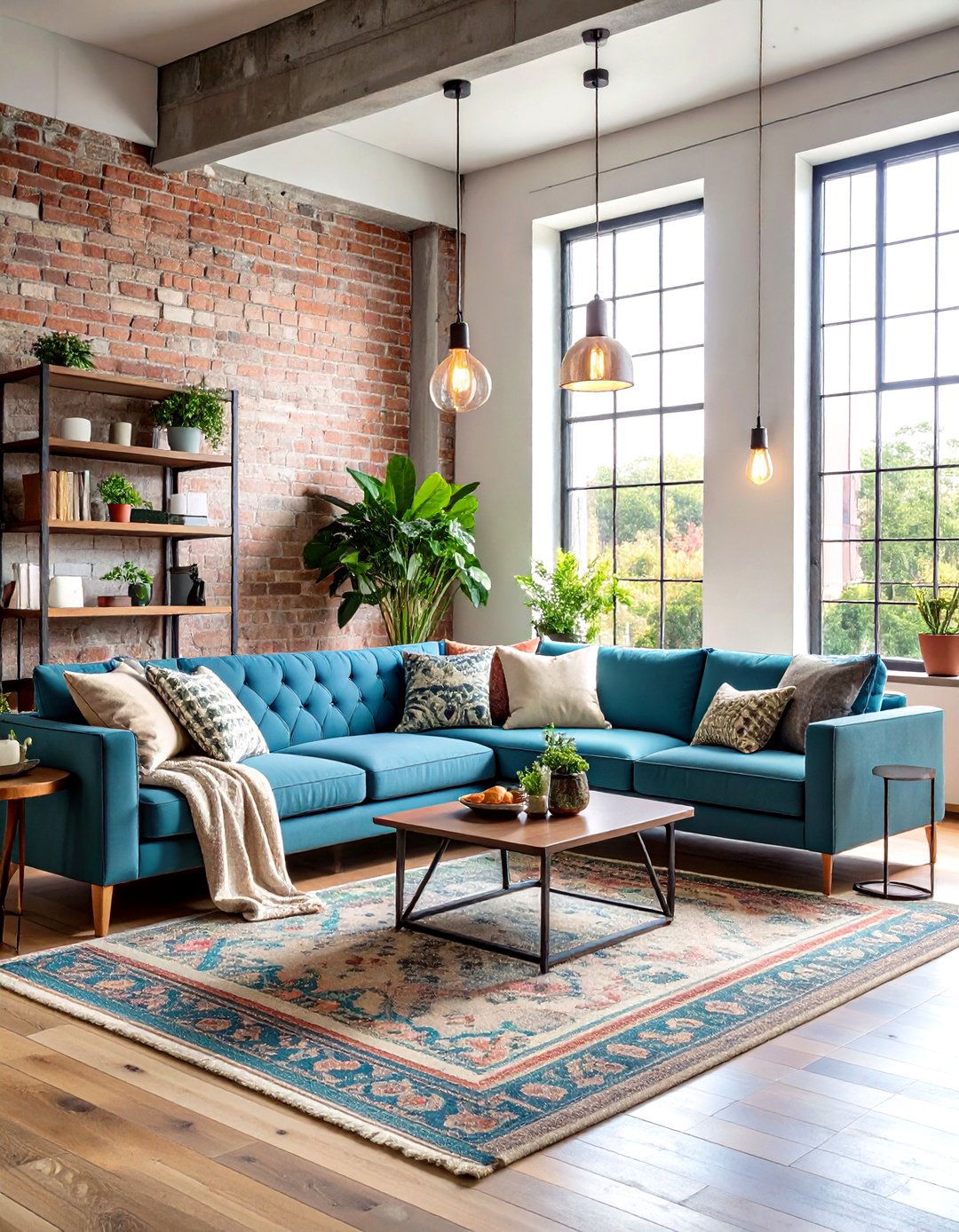 Industrial Pastel Loft Living Room - 24 Pastel Living Room Ideas