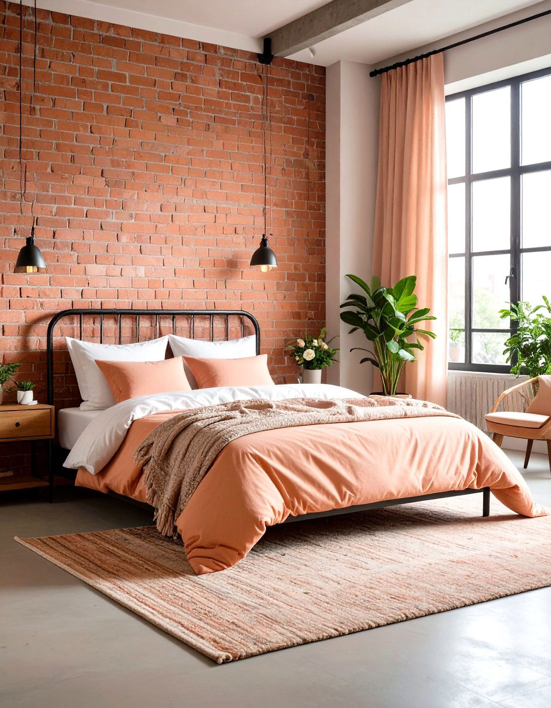 Industrial Peach Loft Bedroom - 24 Peach Bedroom Ideas
