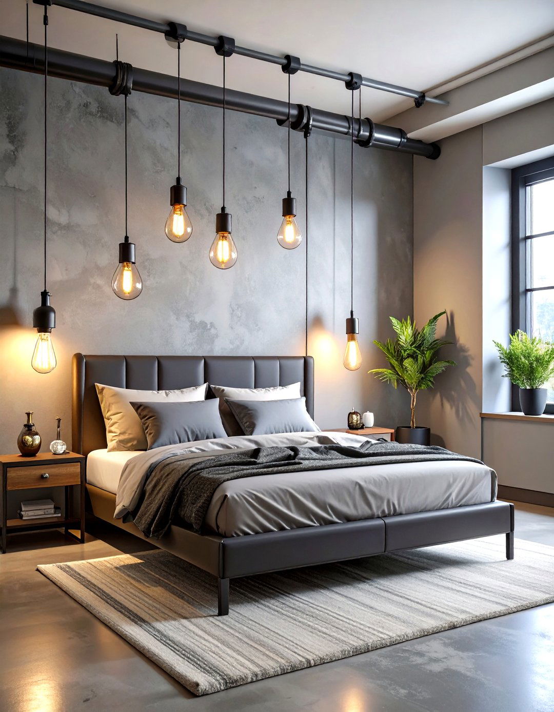 Industrial Pipe Fixture Design - 24 Bedroom Lighting Ideas