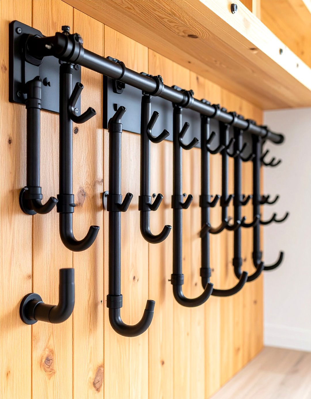 Industrial Pipe Hook Systems - 24 Small Mudroom Ideas