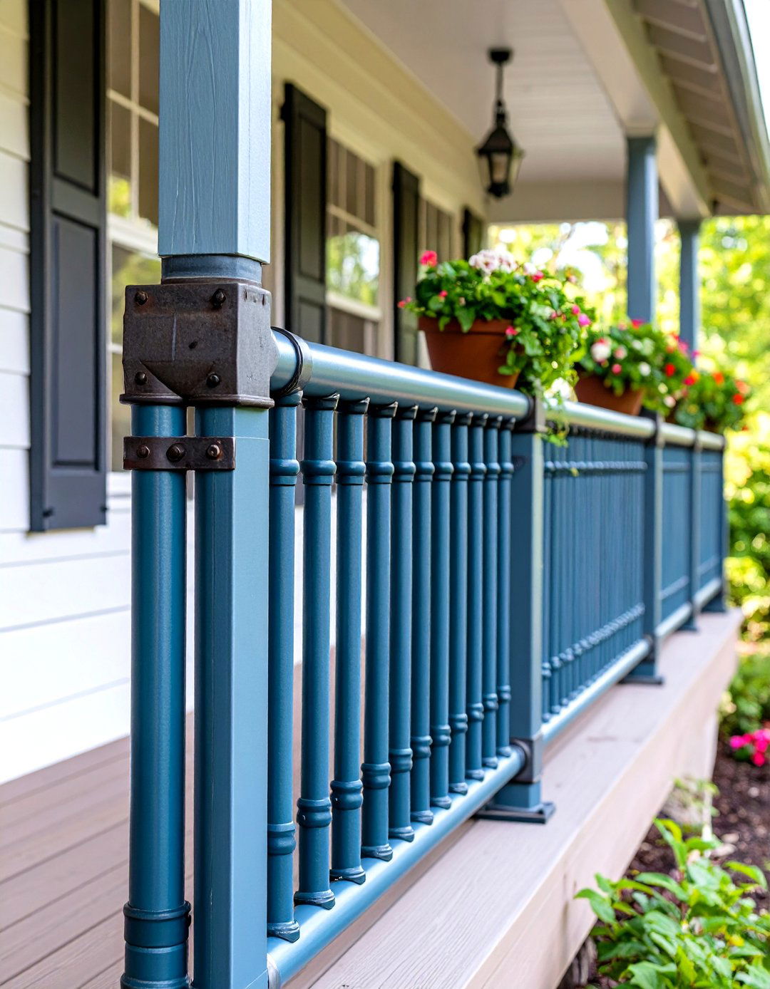 Industrial Pipe Porch Railing - 24 Porch Railing Ideas