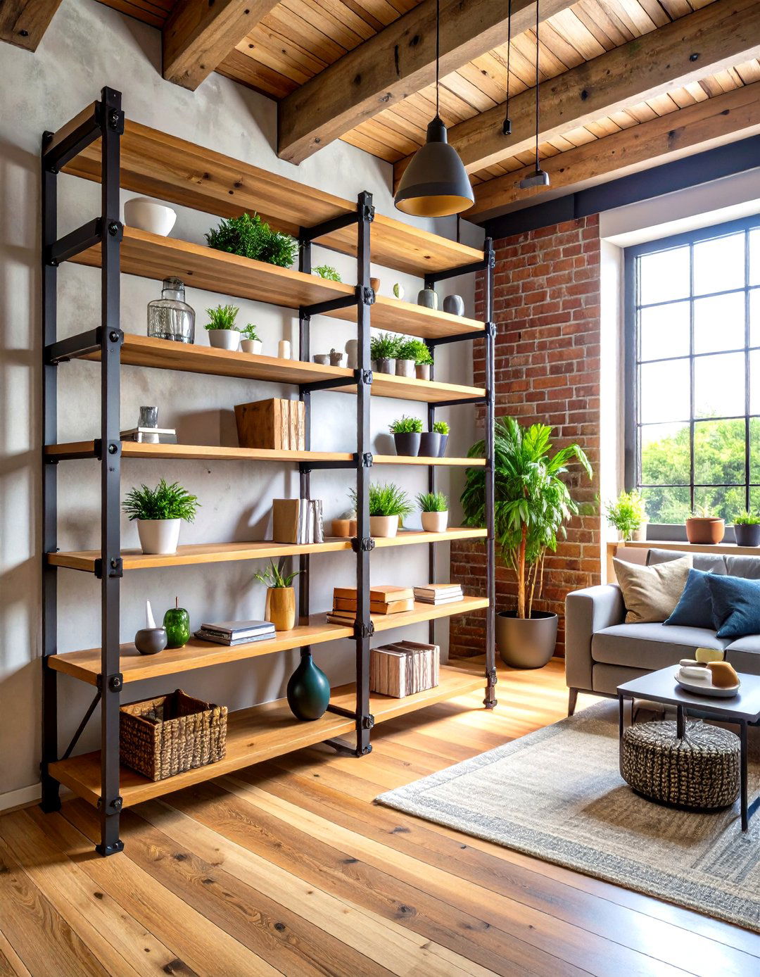 Industrial Pipe Shelving - 24 Living Room Shelf Ideas