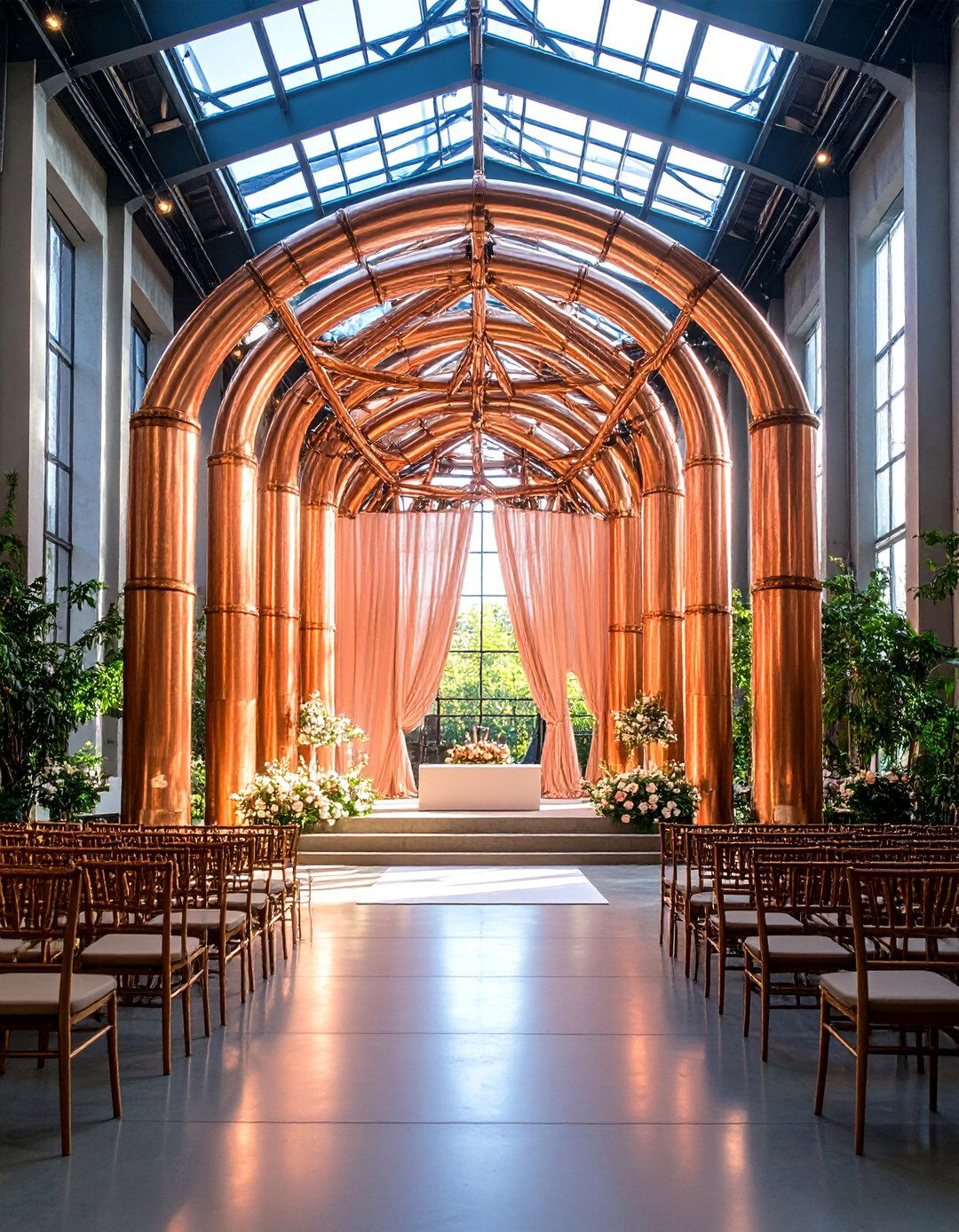 Industrial Pipe Wedding Altars