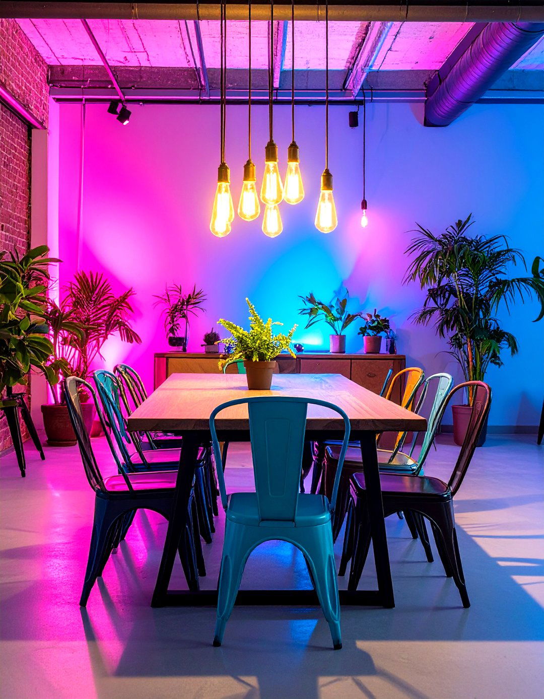 Industrial Pop Art Dining - 24 Colorful Dining Room Ideas
