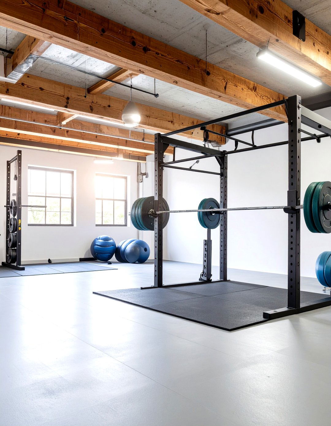 Industrial Powerlifting Platform Basement Gym - 24 Basement Gym Ideas