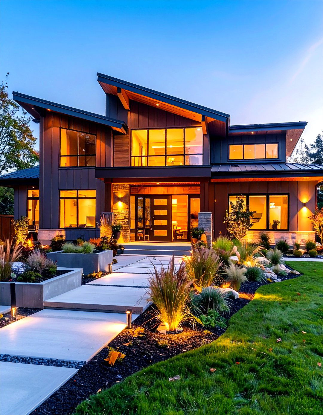 Industrial Ranch with Metal Siding and Concrete Landscapes - 24 Curb Appeal Inspiration for Ranch Homes
