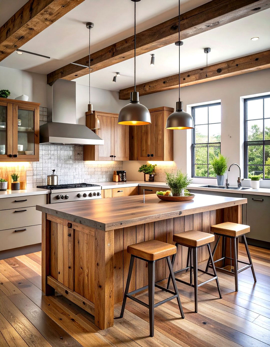 Industrial Reclaimed Wood Kitchens - 24 Wooden Interior Design Ideas