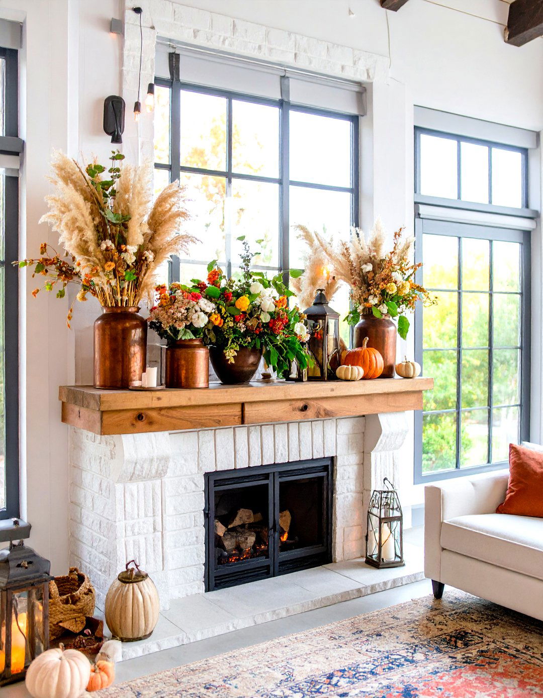 Industrial Rustic Elements and Materials - 24 Fall Mantel Decor Ideas