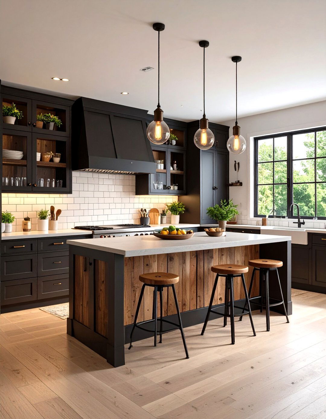 Industrial Rustic Kitchen with Metal Accents - 24 Rustic Kitchen Ideas