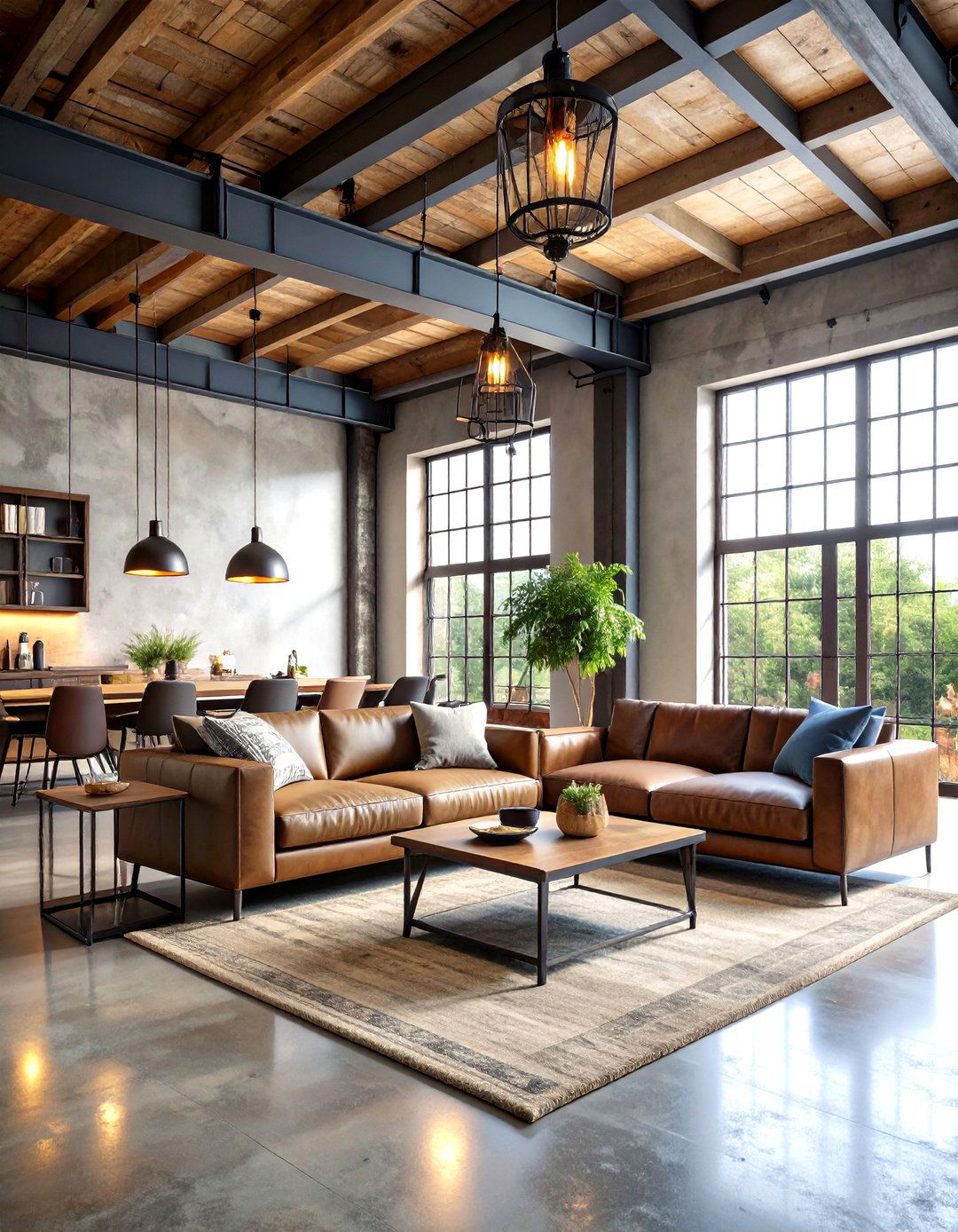 Industrial Rustic Metal Accents - 24 Rustic Living Room Ideas