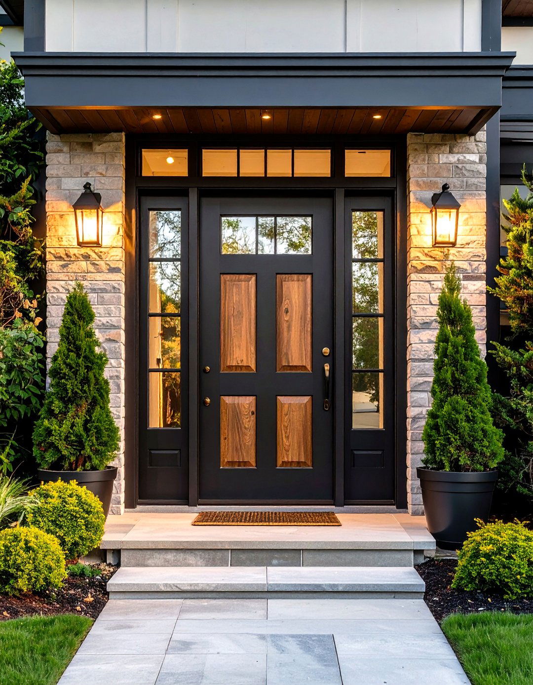 Industrial Rustic Steel and Wood Front Door - 24 Rustic Front Door Ideas