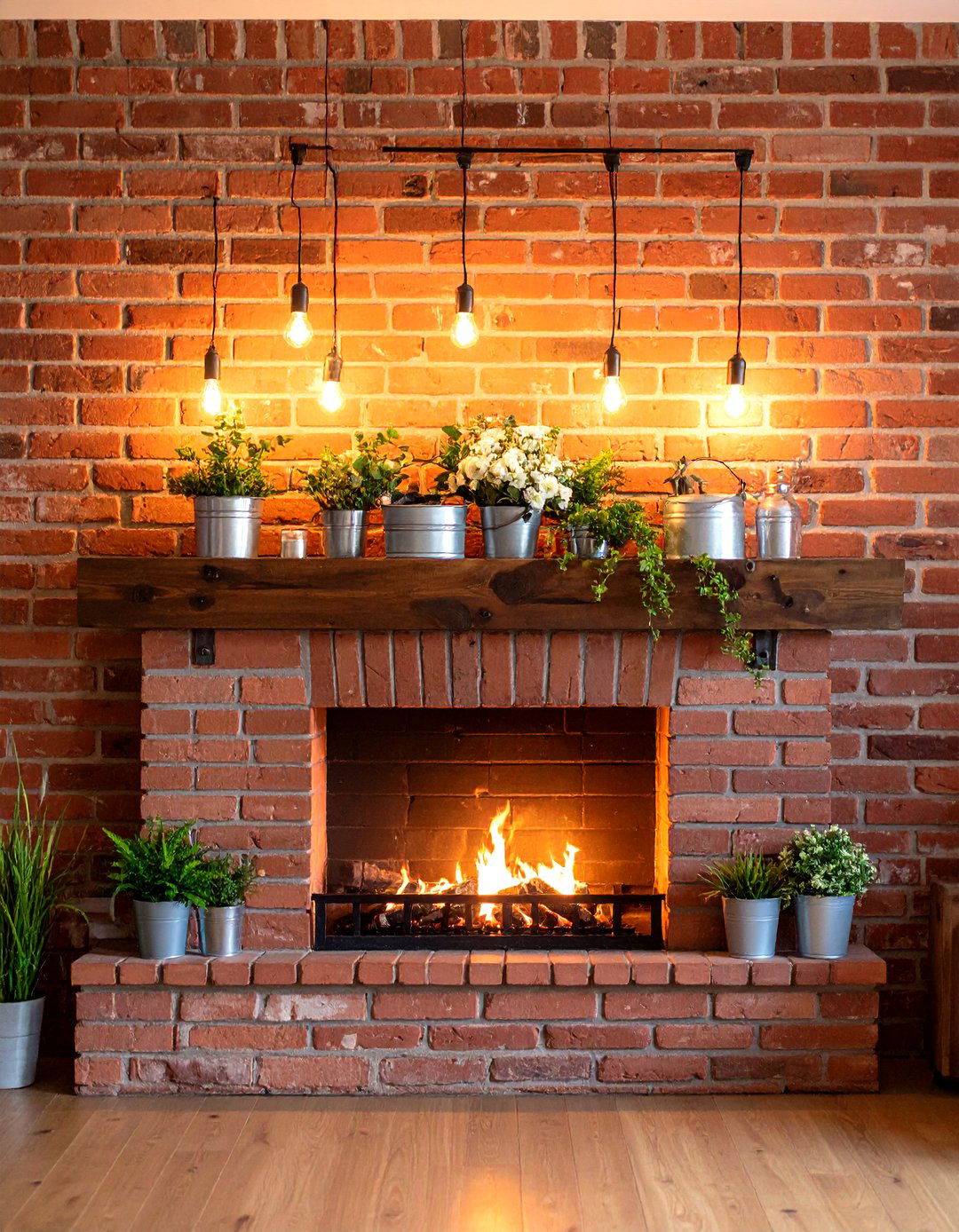 Industrial Spring Chic - 24 Spring Mantel Decor Ideas
