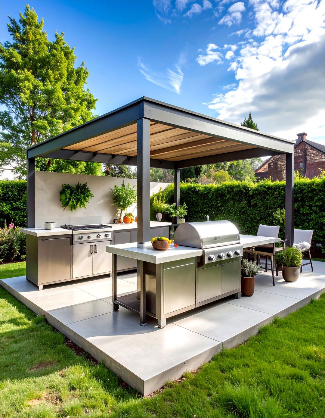 Industrial Steel Frame Grill Station - 24 Grill Station Ideas