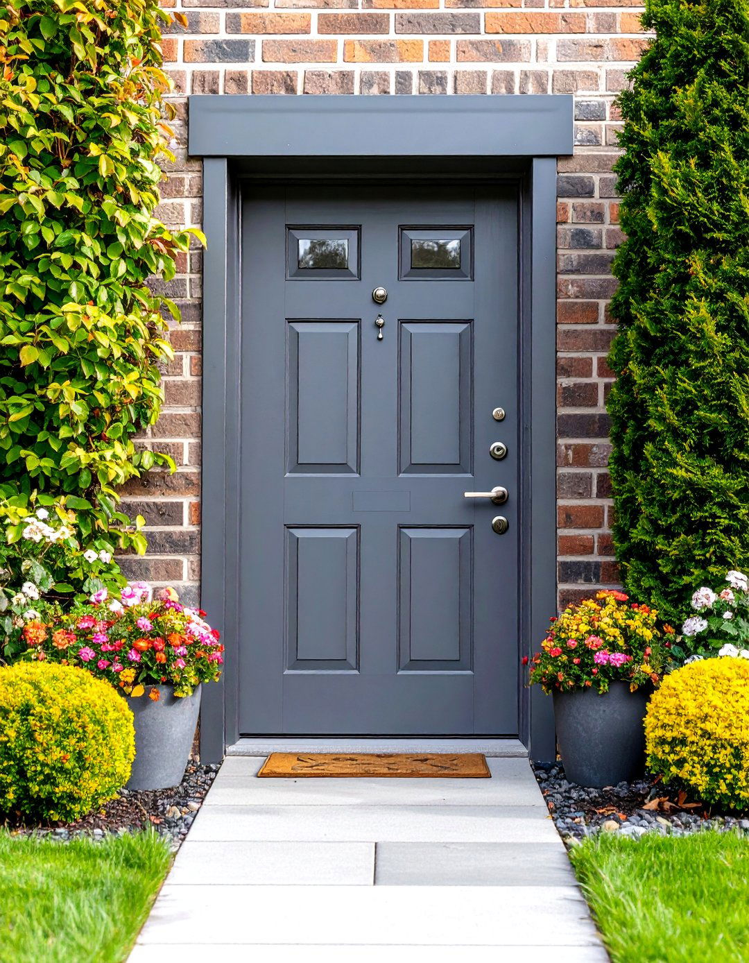 Industrial Steel Gray Door with Weathered Finish - 24 Dark Gray Front Door Ideas