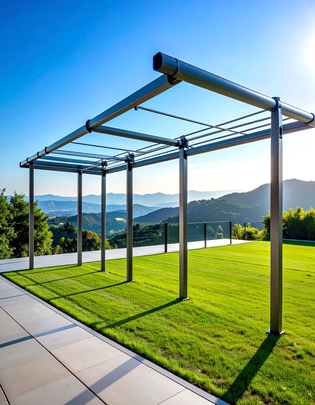 Industrial Steel Tube Clothesline - 24 Outdoor Clothesline Ideas