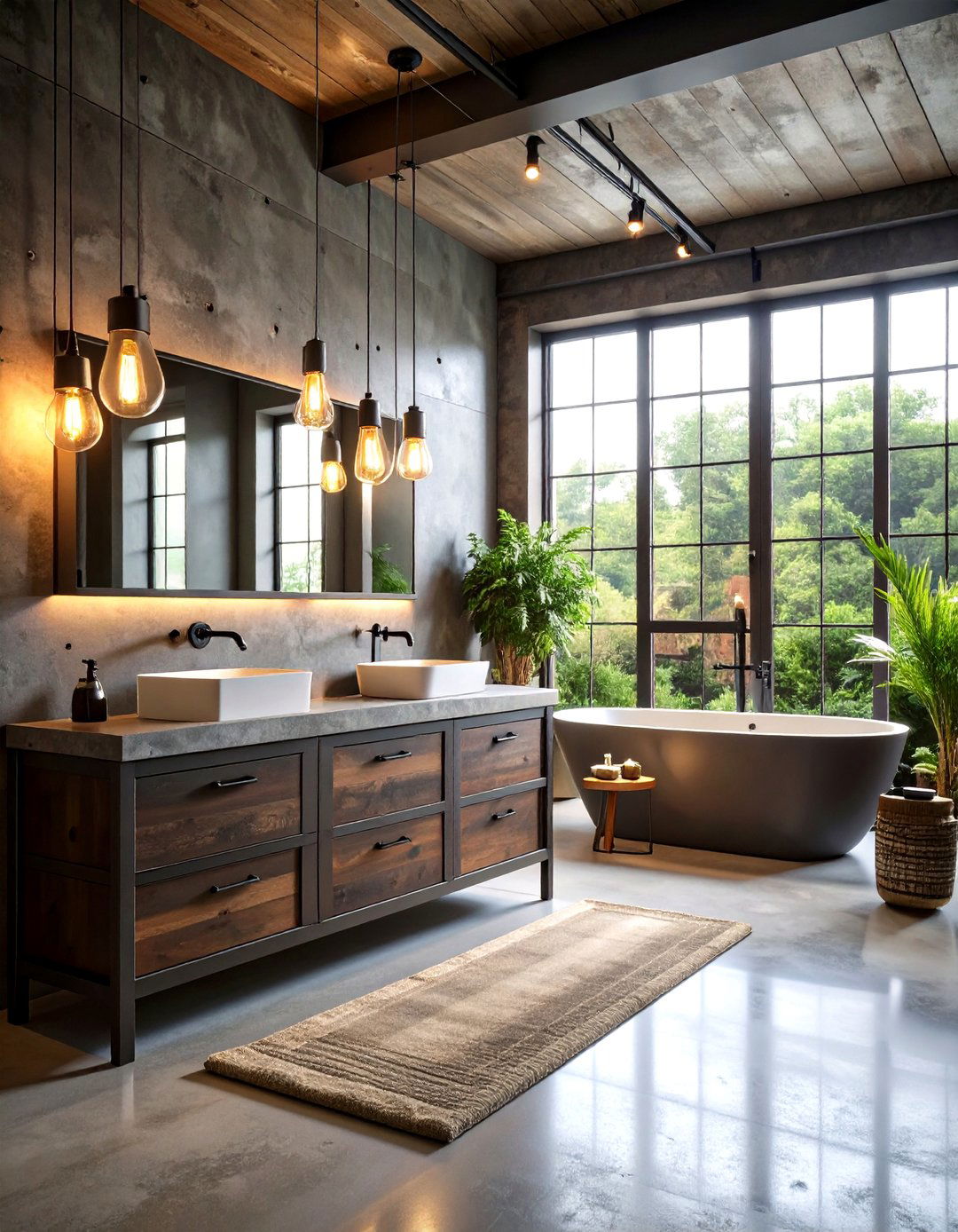 Industrial Style Black Metal Cabinets - 24 bathroom with black cabinets ideas