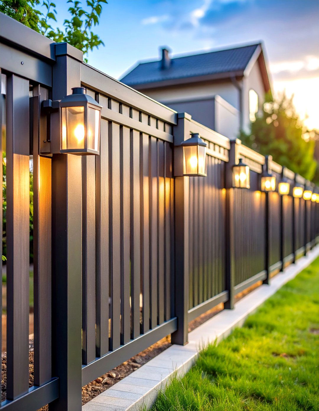 Industrial Style Fence Lighting - 24 Fence Lighting Ideas