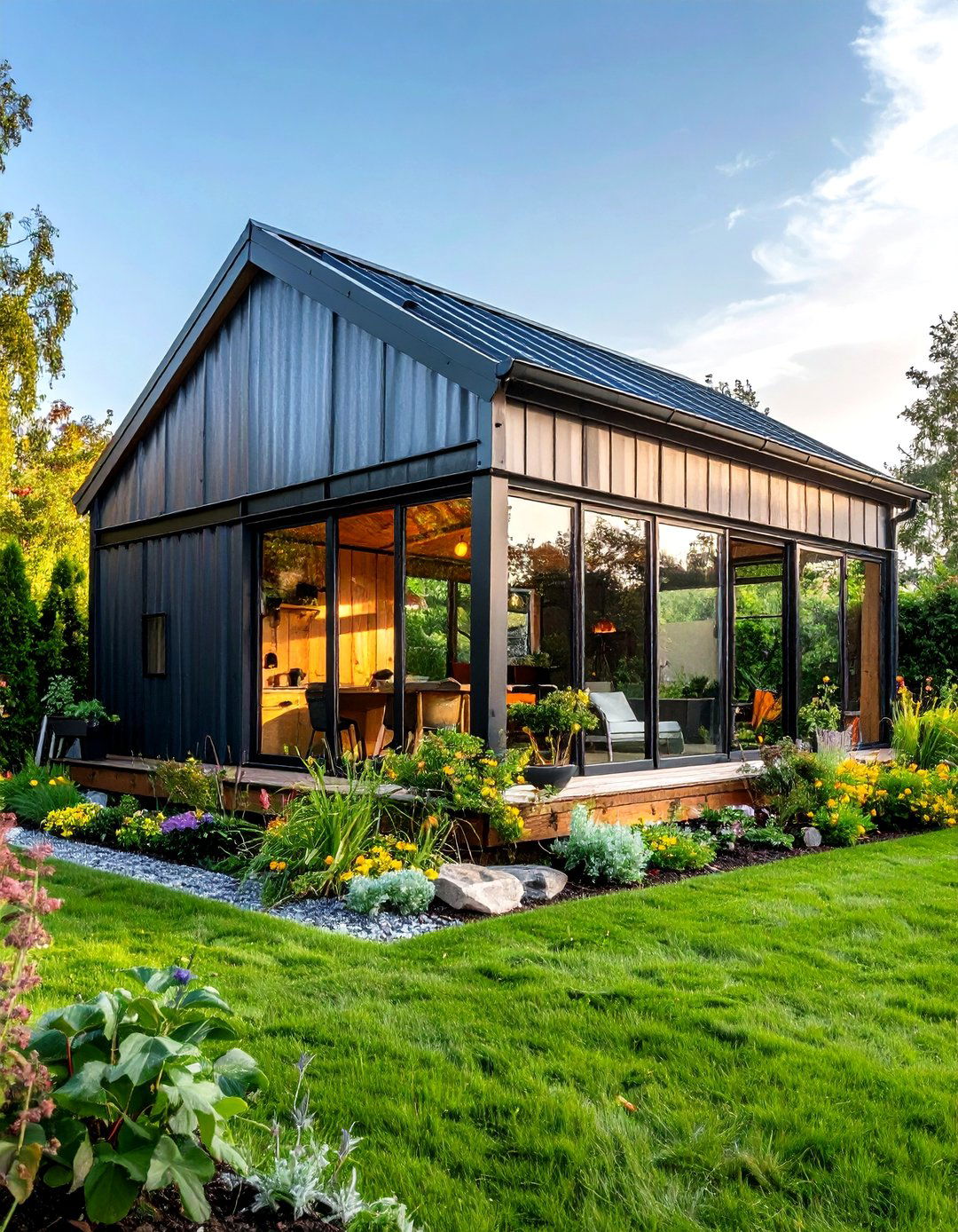 Industrial Style Garden Office with Metal Cladding - 24 Garden Office Ideas