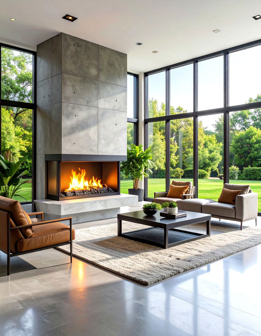 Industrial Style Gas Fireplace Design - 24 Gas Fireplace Ideas