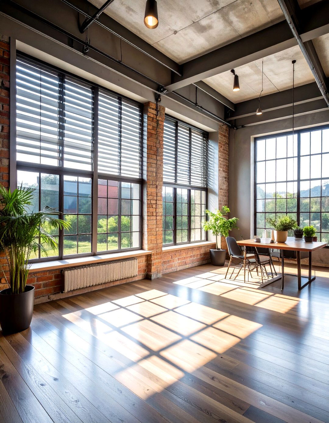 Industrial Style Metal Blinds with Exposed Hardware - 24 Window Treatments Ideas