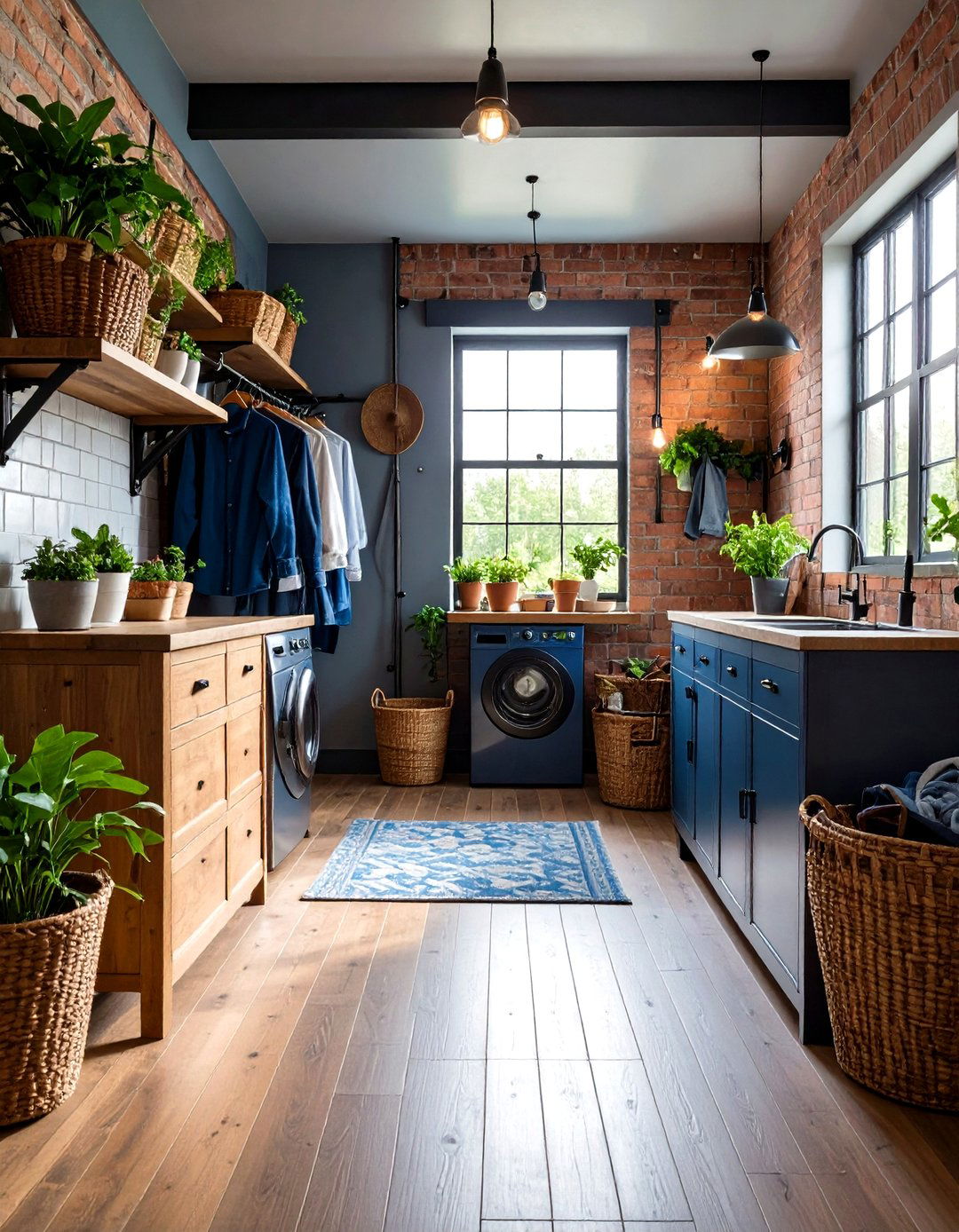 Industrial Style Mudroom Laundry Design - 24 Mudroom Laundry Room Ideas