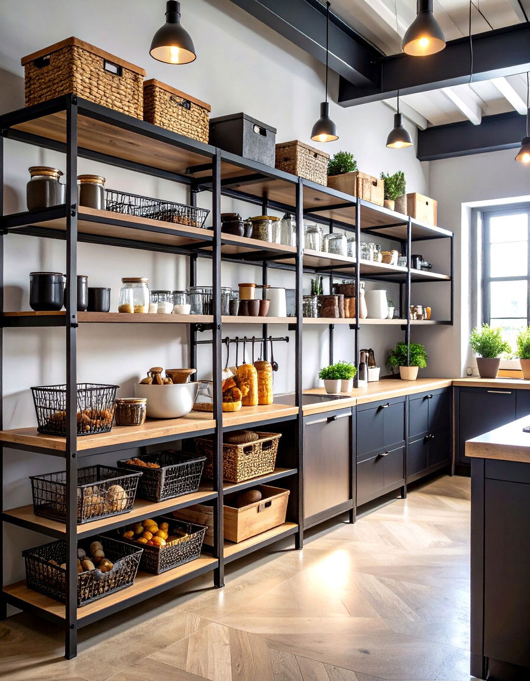 Industrial Style Pantry - 24 Larder Cupboard and Pantry Ideas for Your Kitchen