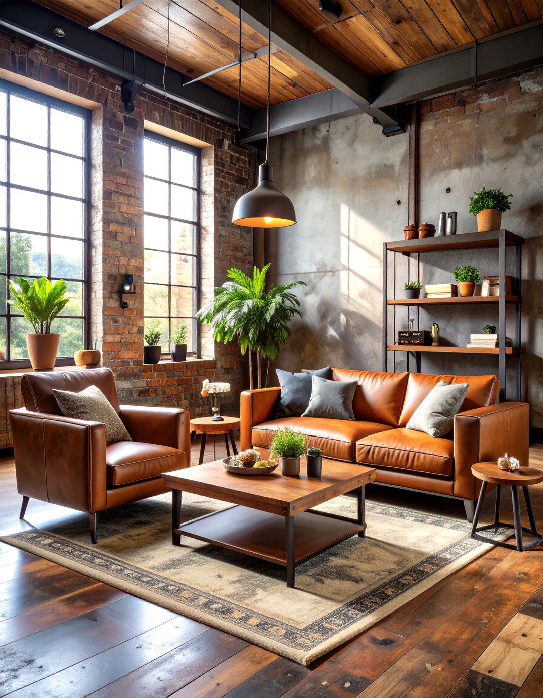 Industrial Style Seating with Metal and Wood - 24 Man Cave Seating Ideas