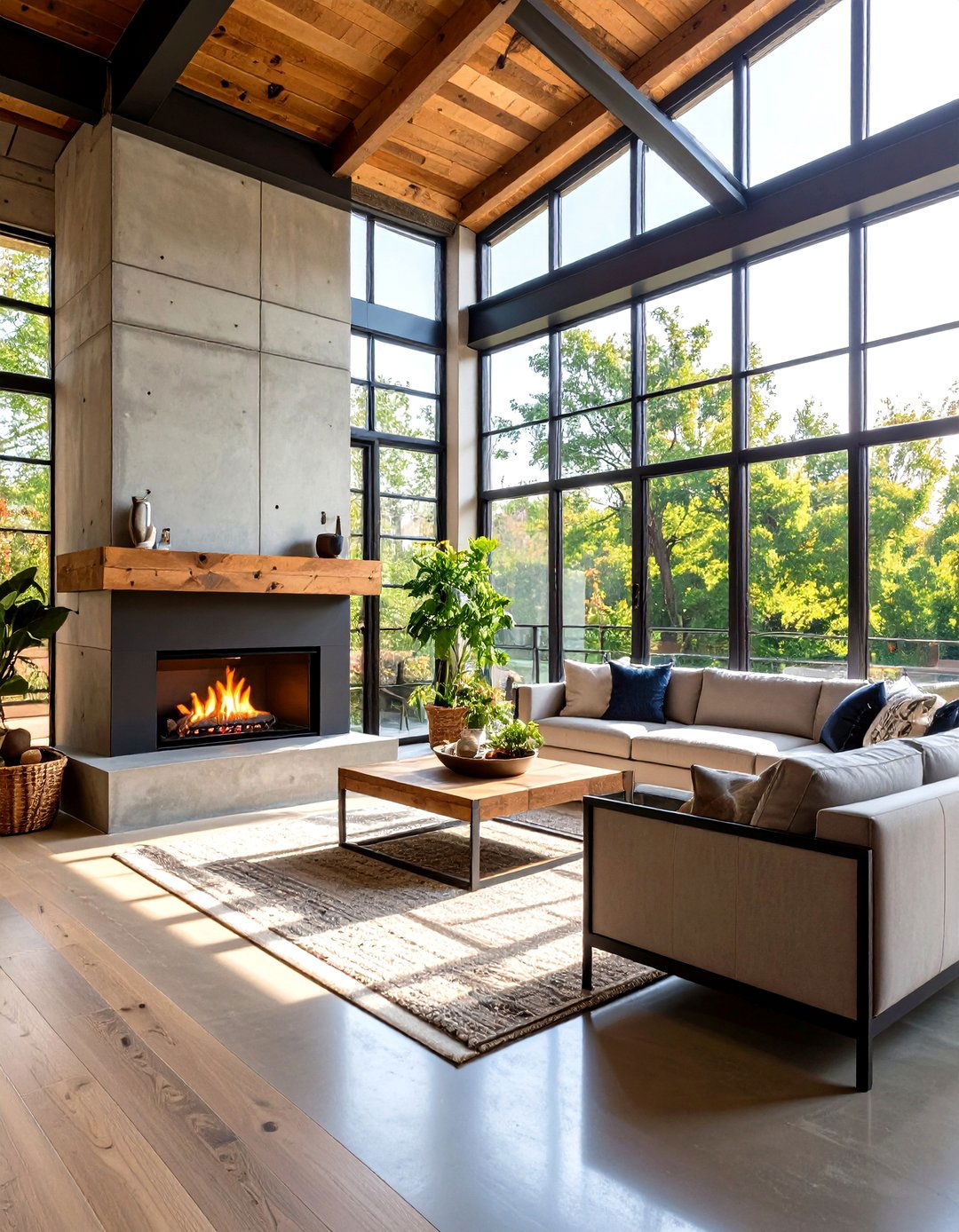 Industrial Style Sunroom Fireplace - 24 Sunroom With Fireplace Ideas