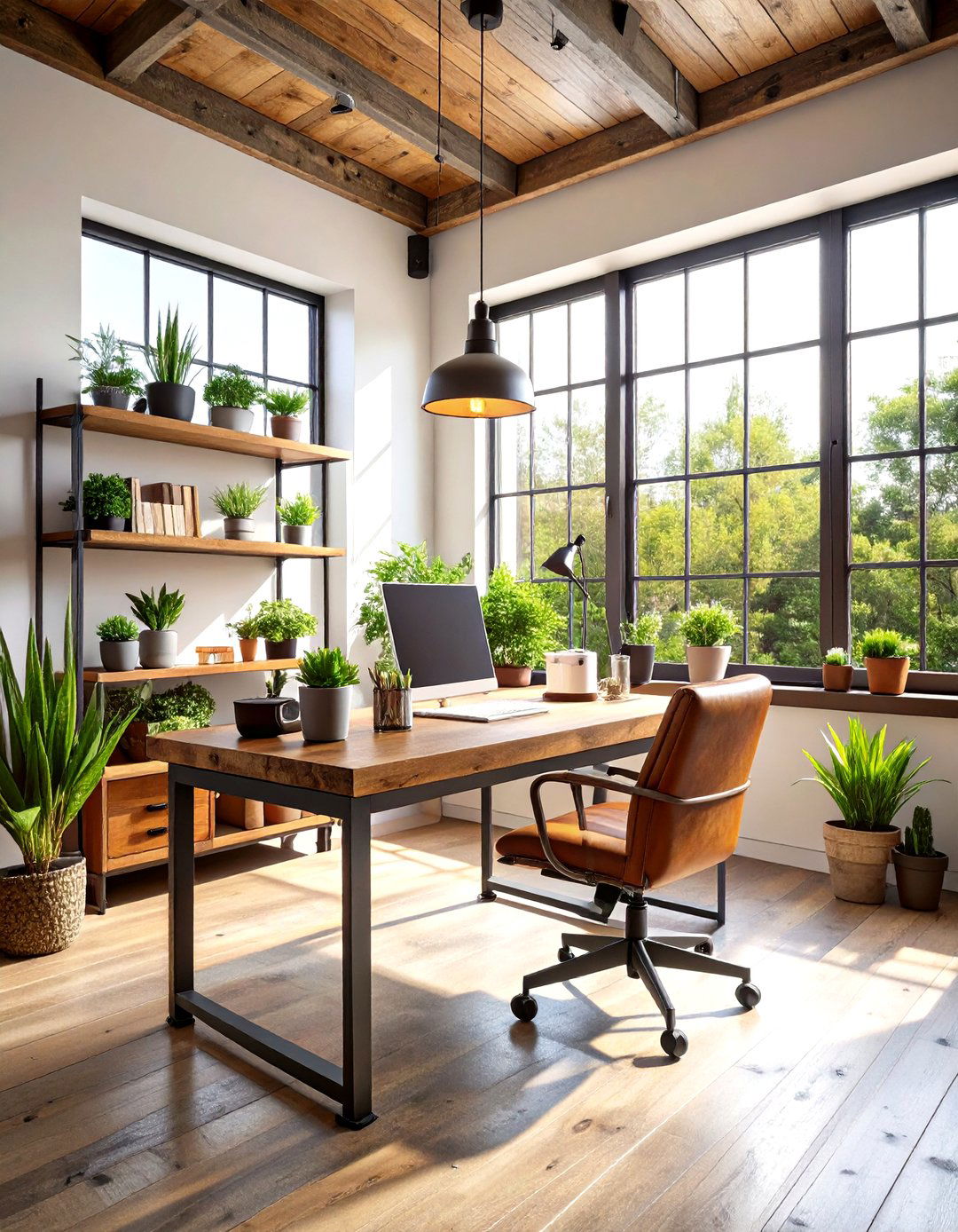 Industrial Sunroom Office Style - 24 Sunroom Office Ideas