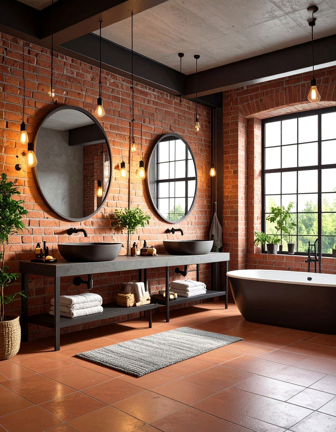 Industrial Terracotta Loft Conversion - 24 Terracotta Bathroom Ideas